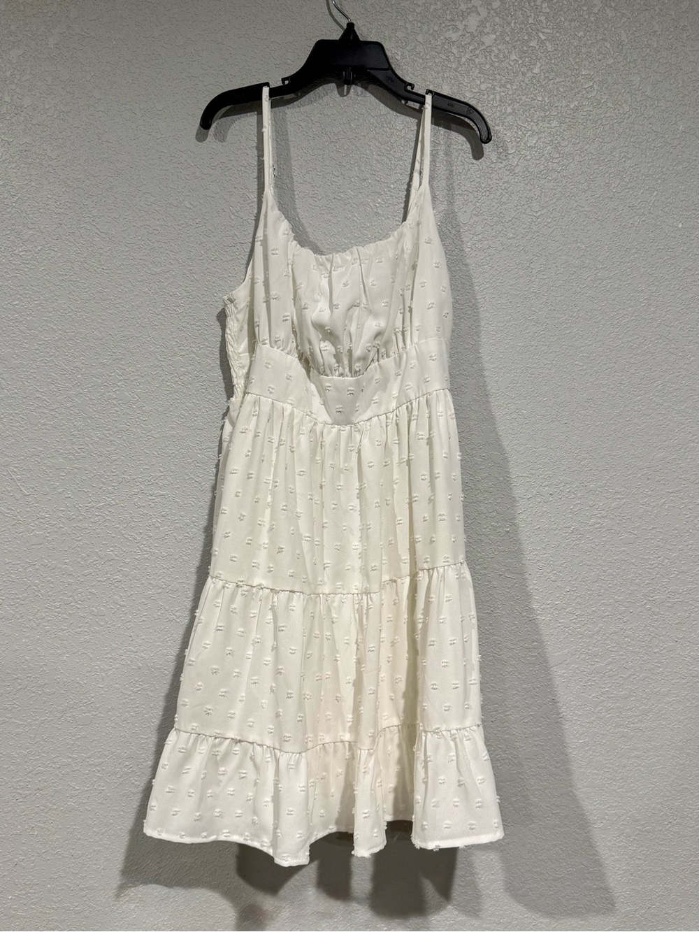 White Tiered Sundress with Eyelet Detail